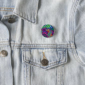 Badge Rond 2,50 Cm Fonte verte et violette (En situation)