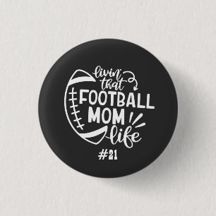 Badge Rond 2,50 Cm Football maman vie lycée sport gameday
