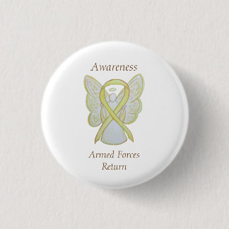 Badge Rond 2,50 Cm Forces armées - Retour Sensibilisation Ruban Angel