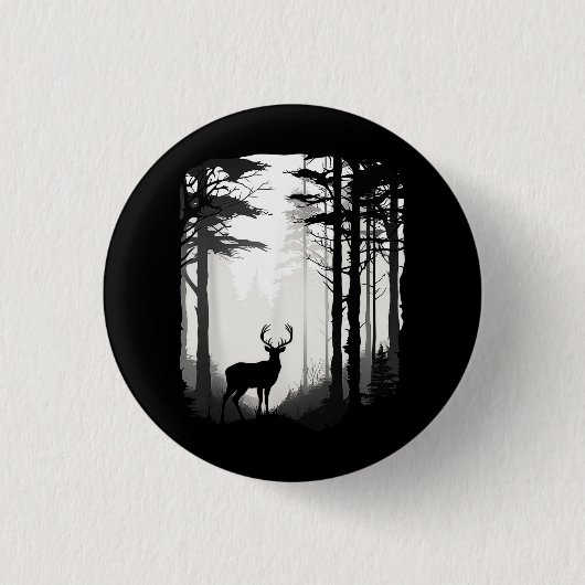 Badge Rond 2,50 Cm Forêt de cerfs faune (Devant)