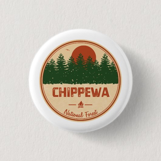 Badge Rond 2,50 Cm Forêt nationale de Chippewa (Devant)