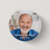 Badge Rond 2,50 Cm Forever In Our Hearts Modern Remembrance Memorial (Devant)