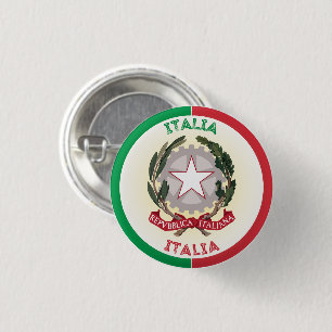 Badge Rond 2,50 Cm Forme du cercle d'emblème national de l'Italie