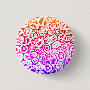 Badge Rond 2,50 Cm Formes Blobby Aléatoires Art Abstrait