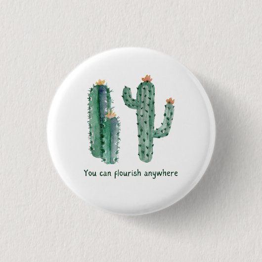 Badge Rond 2,50 Cm Formes cactus (Devant)