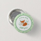 Badge Rond 2,50 Cm Fox Baby shower Animaux boisés (Devant & derrière)