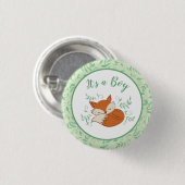 Badge Rond 2,50 Cm Fox Baby shower Animaux boisés (Devant & derrière)
