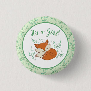 Badge Rond 2,50 Cm Fox Baby shower Animaux boisés