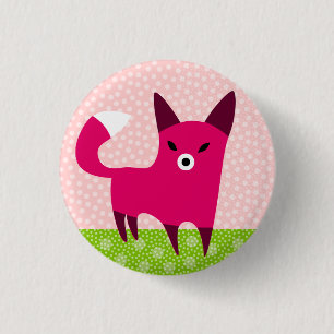 Badge Rond 2,50 Cm Fox rouge