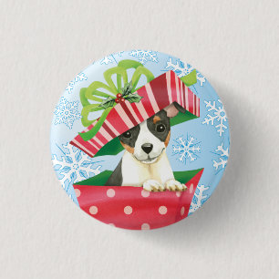 Badge Rond 2,50 Cm Fox Terrier heureux de jouet de Howlidays