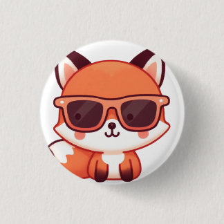 Badge Rond 2,50 Cm fox with sunglasses