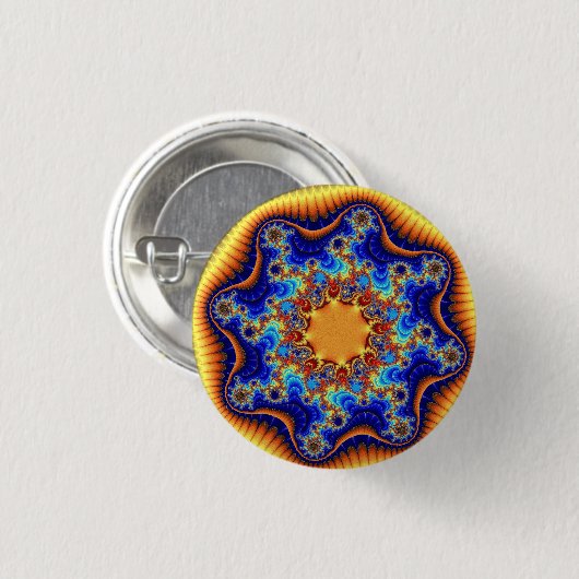 Badge Rond 2,50 Cm Fractalscope céleste (Devant & derrière)