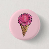 Fraise Crème de glace rose Scoop Waffle Cone Footy