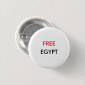 Badge Rond 2,50 Cm FREE EGYPT Button (Devant & derrière)