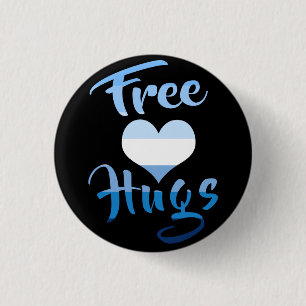 Badge Rond 2,50 Cm Free Hugs with Heart 
