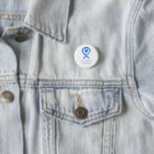 Badge Rond 2,50 Cm Free Speech Blue Awareness Ruban Coeur Pins (En situation)
