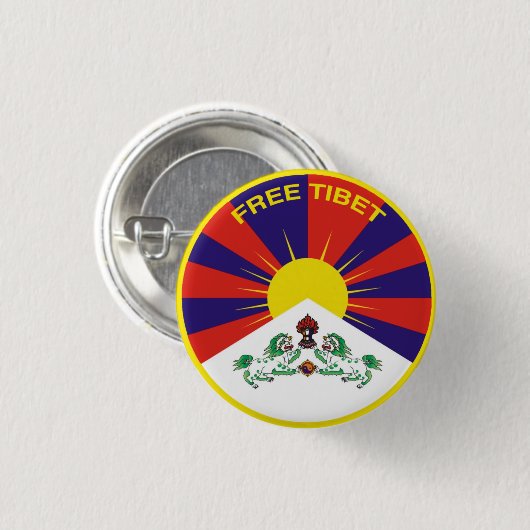 Badge Rond 2,50 Cm Free Tibet (Devant & derrière)
