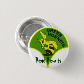 Badge Rond 2,50 Cm Frelons verts - romans morts de coeurs (Devant & derrière)