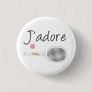 Badge Rond 2,50 Cm French Chic J'adore Tennis Player Design