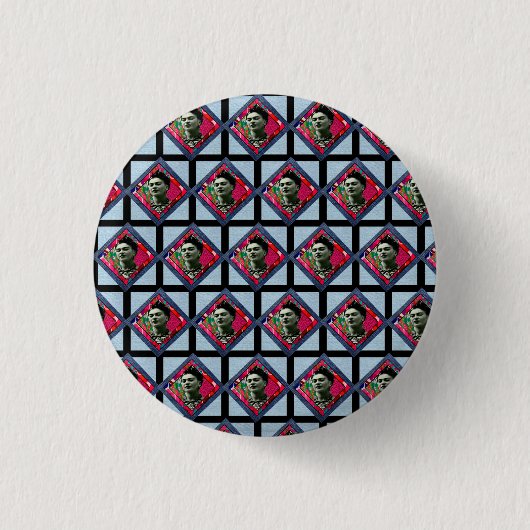 Badge Rond 2,50 Cm Frida Kahlo Retro Pink Denim (Devant)