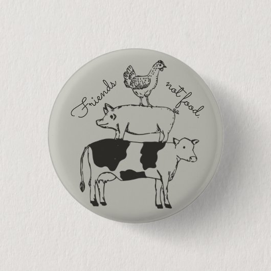 Badge Rond 2,50 Cm friends not food (Devant)