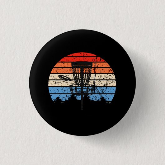 Badge Rond 2,50 Cm Frisbee Golf Disque Golf Rétro (Devant)
