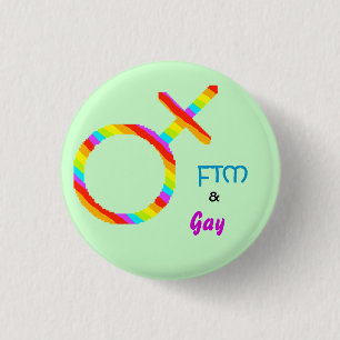Badge Rond 2,50 Cm FTM et bouton gai