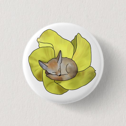Badge Rond 2,50 Cm Fuchs à Blüte (Devant)
