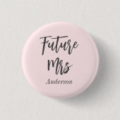 Badge Rond 2,50 Cm Fuchsia pour Future Mrs Enterrement de Vie de Jeun (Devant)