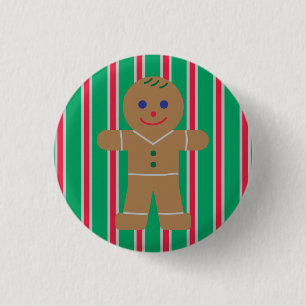 Badge Rond 2,50 Cm Fun and Fancy Christmas Gingbread Homme