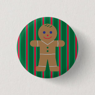 Badge Rond 2,50 Cm Fun and Fancy Christmas Gingbread Homme