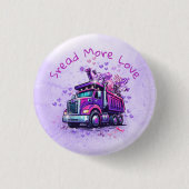 Badge Rond 2,50 Cm Fun Purple Dump Truck Spreading Love (Devant)
