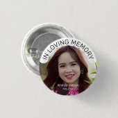 Badge Rond 2,50 Cm Funérailles commémoratives de la photo moderne (Devant & derrière)