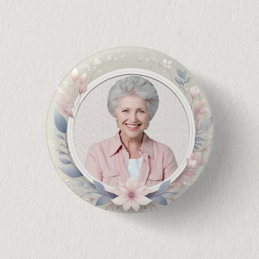 Badge Rond 2,50 Cm Funérailles florales commémoratives (Devant)