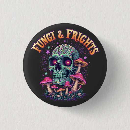 Badge Rond 2,50 Cm Fungi & Frayeurs (Devant)