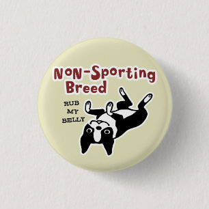 Badge Rond 2,50 Cm Funny Boston Terrier Cartographie Dog  Brouiller m