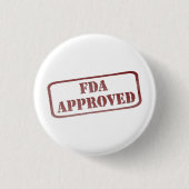 Badge Rond 2,50 Cm Funny FDA Approuvé Humour Red Distressed Timbre (Devant)