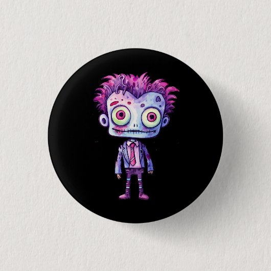 Badge Rond 2,50 Cm Funny Frankenstein Monster Halloween Fun (Devant)