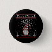 Badge Rond 2,50 Cm Funny Gnome Joyeux Noël (Devant)