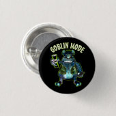 Badge Rond 2,50 Cm Funny Goblin Mode Lazy Troll Slobbin Antisocial T (Devant & derrière)