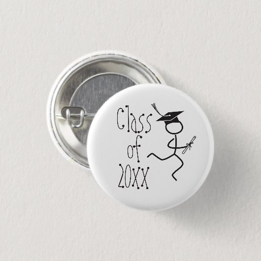 Badge Rond 2,50 Cm Funny Graduation Runner © - Cross Country, Track (Devant & derrière)