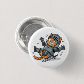 Badge Rond 2,50 Cm Funny Knight Cat Button (Devant & derrière)