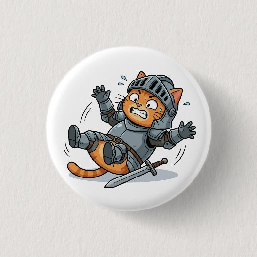 Badge Rond 2,50 Cm Funny Knight Cat Button (Devant)