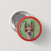 Badge Rond 2,50 Cm Funny Llama Bunco (Devant & derrière)