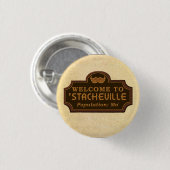 Badge Rond 2,50 Cm Funny Mustache Mo Welcome Sign (Devant & derrière)