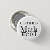 Badge Rond 2,50 Cm Funny Pi Math Enseignant en Sciences Nerd Black Wh (Devant & derrière)