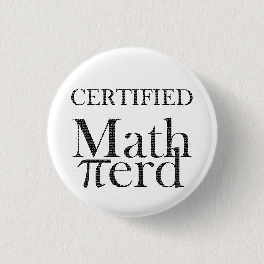 Badge Rond 2,50 Cm Funny Pi Math Enseignant en Sciences Nerd Black Wh (Devant)