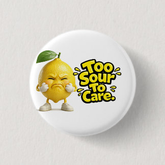 Badge Rond 2,50 Cm Funny Sour Lemon Pin Button | Cute Angry Lemon Bad