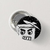 Badge Rond 2,50 Cm Furies Rapide KARL le Robot, avec fusée dans l'esp (Devant & derrière)