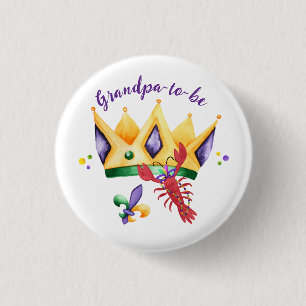Badge Rond 2,50 Cm Futur Grand-père Roi de Mardi Gras